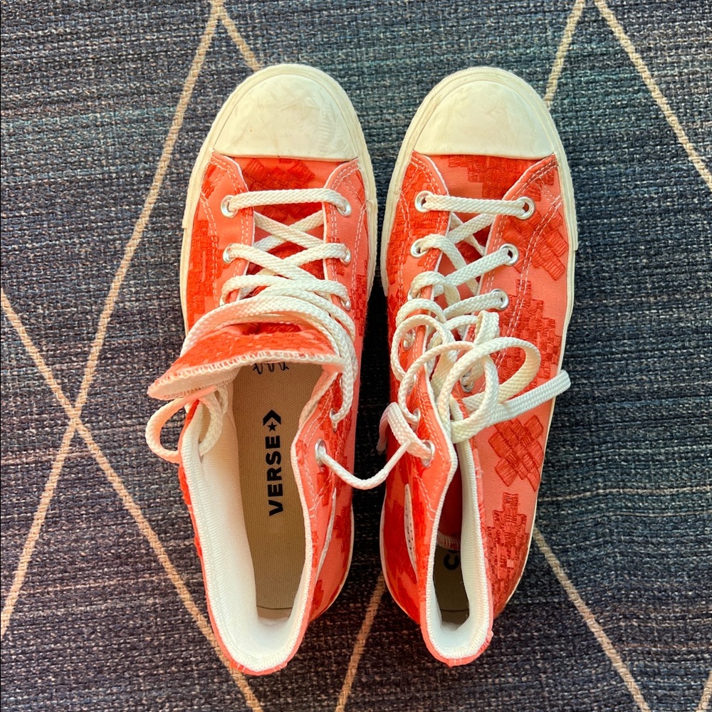 Converse all star platform hi tops women’s 9.5 embroidered - Picture 2 of 10